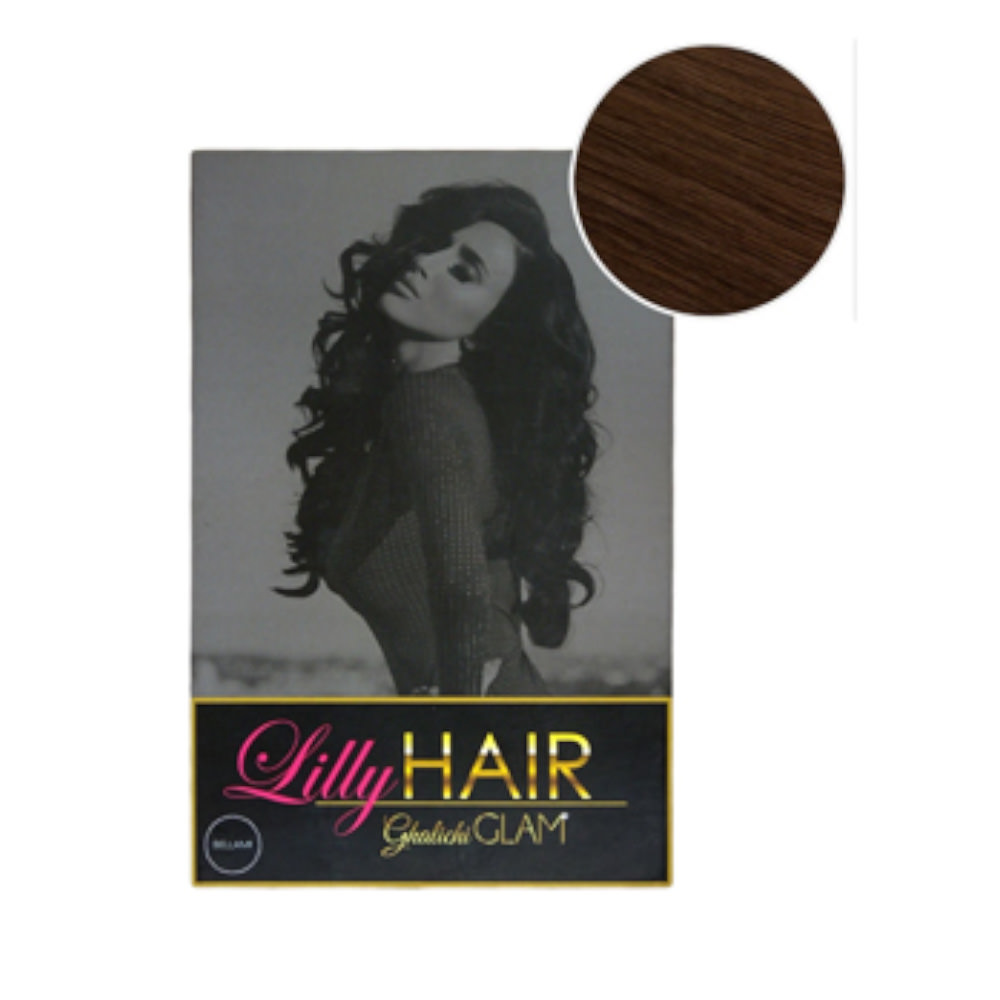 LILLY HAIR 2 CHOCOLATE BROWN (4) HAIR EXTENSIONS 20 INCHES 260 GRAMS